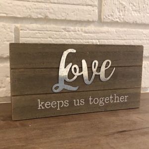 Love Keeps Us Together Wooden Decor